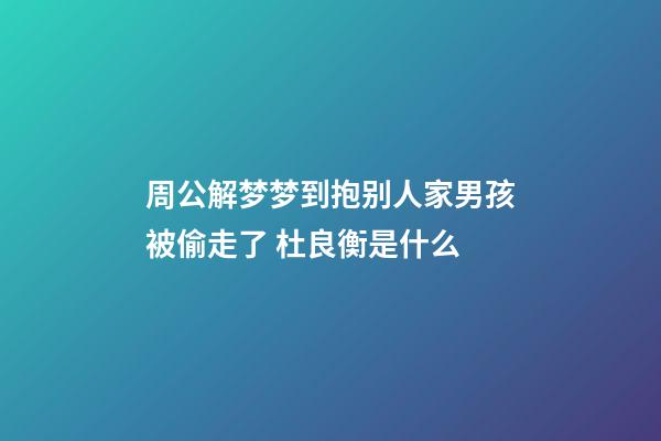 周公解梦梦到抱别人家男孩被偷走了 杜良衡是什么-第1张-观点-玄机派